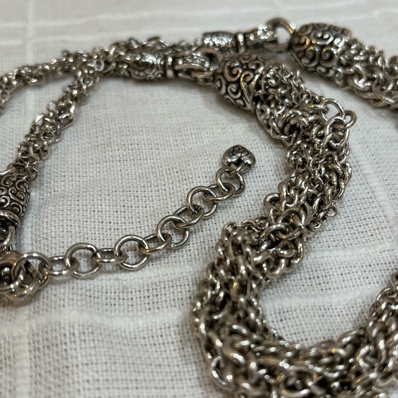 BRIGHTON Silver plate multi strand chain  Necklace - Picture 2 of 7